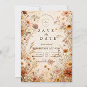 Romantische Herbst-Blumenhochzeit Save The Date (Vorderseite)