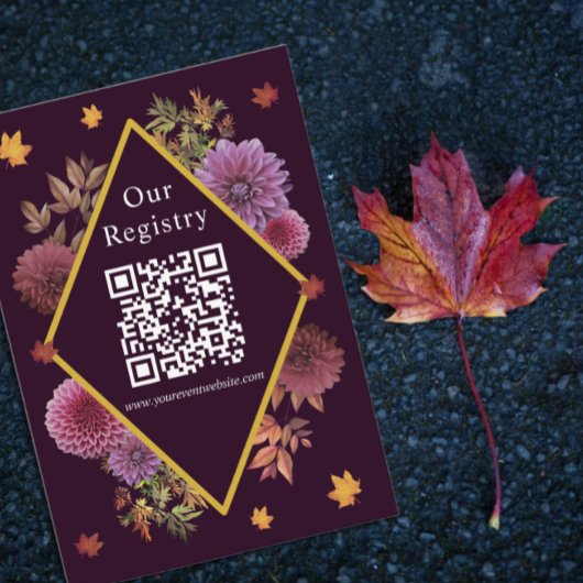 Romantische Herbst-Dahlia-Hochzeitsregistrierung Begleitkarte