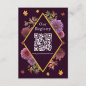 Romantische Herbst-Dahlia-Hochzeitsregistrierung Begleitkarte (Vorderseite)
