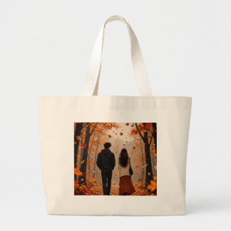 Romantische Herbst-Paar-Tasche | Gemütliche Herbst Jumbo Stoffbeutel