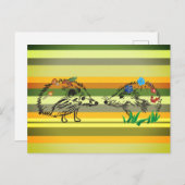 Romantische Herbst-Postkarten-Igel Zeichnend Postk Postkarte (Vorne/Hinten)