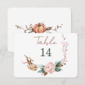 Romantische Herbst-Tischnummern Save The Date (Vorne/Hinten)