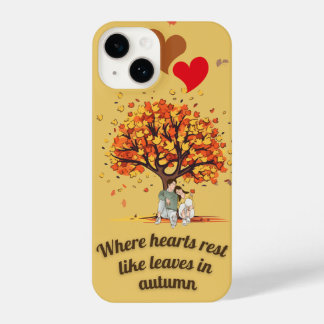 Romantische Herbstbaum Couple iPhone Case iPhone 14 Hülle