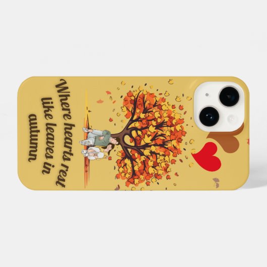 Romantische Herbstbaum Couple iPhone Case iPhone Hülle (Rückseite (Horizontal))