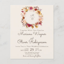 Romantische Herbstblumenhochzeit