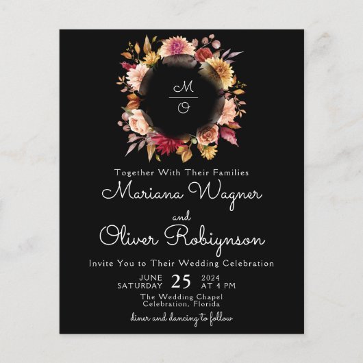 Romantische Herbstblumenhochzeit (Vorderseite)