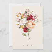 Romantische Herbstblumenhochzeit Einladung (Rückseite)