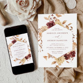 Romantische Herbstblumenhochzeit Einladung