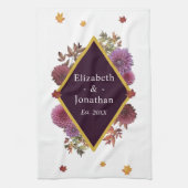 Romantische Herbstdahlia Geschirrtuch (Vertikal)