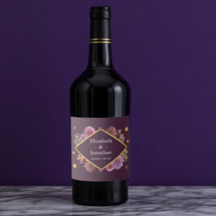 Romantische Herbstdahlia Hochzeit Alkoholflaschenetikett