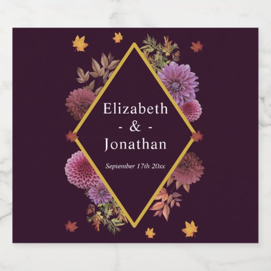 Romantische Herbstdahlia Hochzeit Bierflaschenetikett (Einzelnes Label)