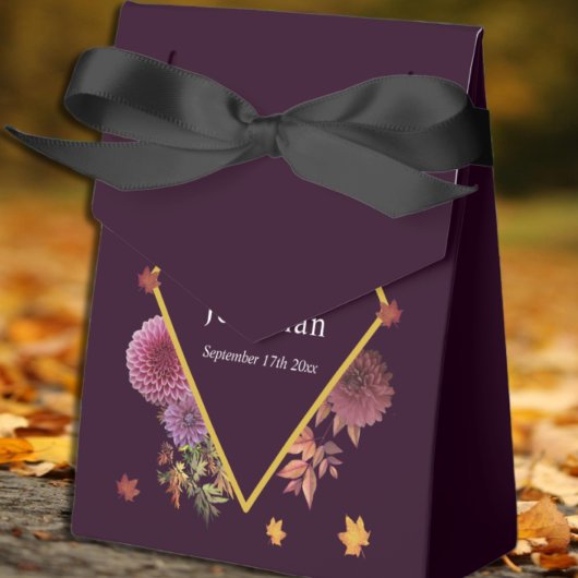 Romantische Herbstdahlia Hochzeit Geschenkschachtel