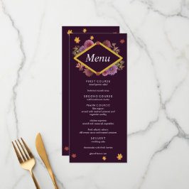 Romantische Herbstdahlia Hochzeit Menükarte