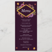 Romantische Herbstdahlia Hochzeit Menükarte (Vorderseite)