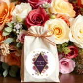 Romantische Herbstdahlia Hochzeit Runder Aufkleber