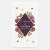 Romantische Herbstdahlia Hochzeit Serviette (Vorderseite)