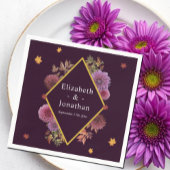 Romantische Herbstdahlia Hochzeit Serviette