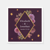 Romantische Herbstdahlia Hochzeit Serviette (Vorderseite)