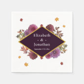 Romantische Herbstdahlia Hochzeit Serviette (Vorderseite)