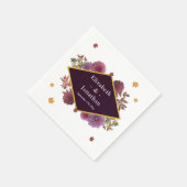 Romantische Herbstdahlia Hochzeit Serviette (Ecke)