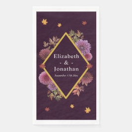Romantische Herbstdahlia Hochzeit Serviette