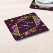 Romantische Herbstdahlia Hochzeit Untersetzer (angewinkelt)