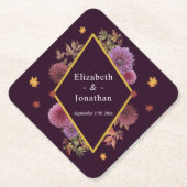 Romantische Herbstdahlia Hochzeit Untersetzer (Vorderseite)