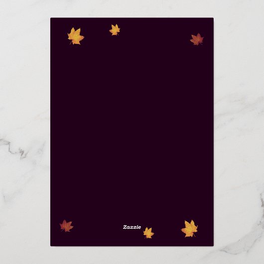 Romantische Herbstdahlia Hochzeitsempfehlung Folieneinladung (Rückseite)