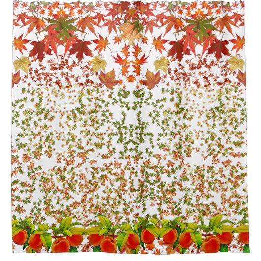 Romantische Herbstfarben Ahorn Verlasse Herbstberr Duschvorhang (Vorderseite)