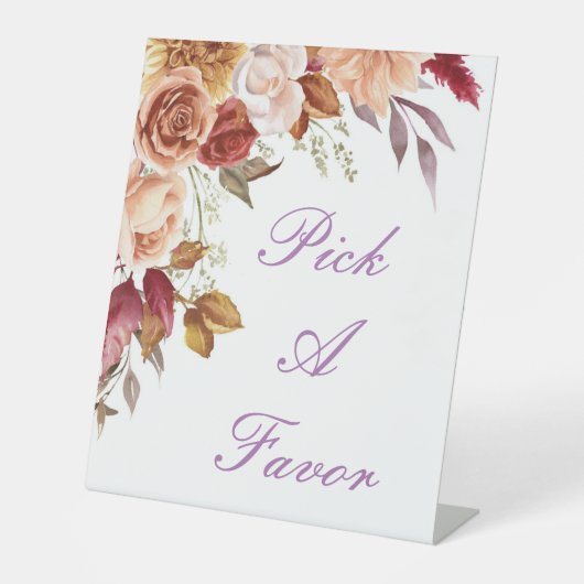 ROMANTISCHE HERBSTFARBEN BRAUTPARTY WELCOME SIGN SOCKELSCHILD (Vorderseite)