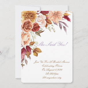 ROMANTISCHE HERBSTFARBEN BRIDAL SHOWING INVITATION EINLADUNG