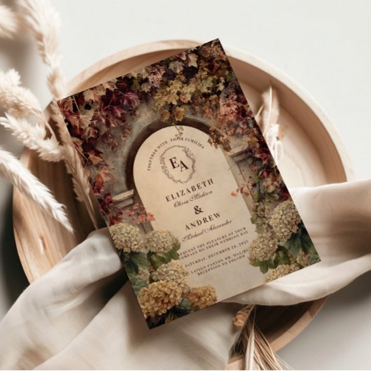 Romantische Herbsthochzeit Einladung