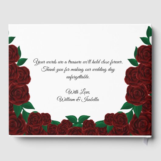 Romantische Herbsthochzeit im Freien herrliche Rot Gästebuch (Rückseite)