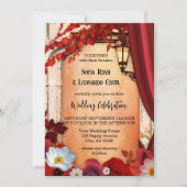 Romantische Herbsthochzeit klassisch italienisch A Einladung (Vorderseite)