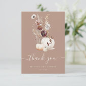Romantische Herbsthochzeit Wildblume Dankeskarte (Stehend Vorderseite)