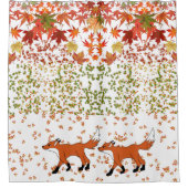 Romantische Herbstkaple Verlasse unvergessliche Zu Duschvorhang (Vorderseite)