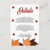 Romantische Herbstlaub Burgundy Chic Hochzeitsdeta Begleitkarte (Vorderseite)