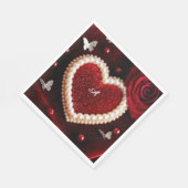 Romantische Herz Hochzeit & Brautparty Tischdekora Serviette (Ecke)