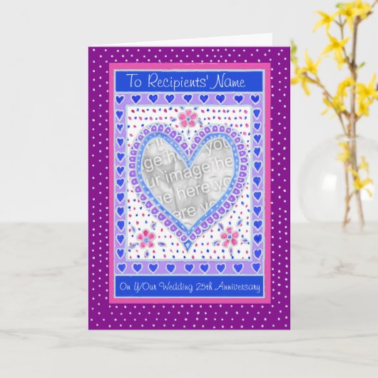 Romantische Herz-Hochzeit-Jubiläumsfotokarte Karte (Gelbe Blume)