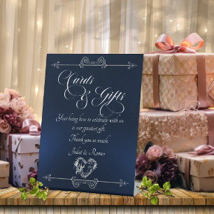Romantische Herz-Karten & Geschenke - Blau Sockelschild