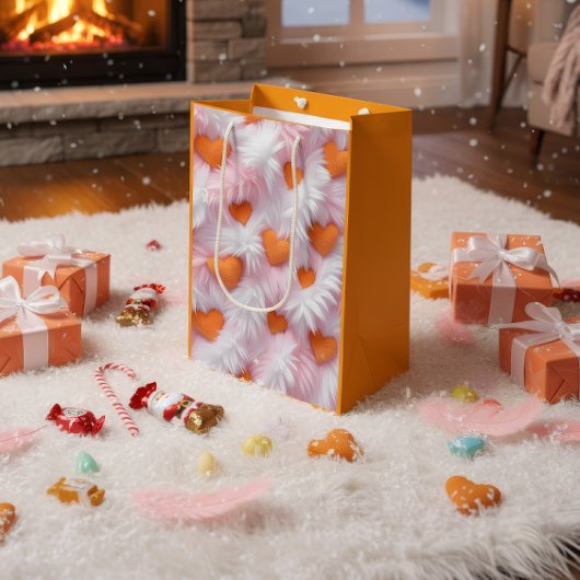 Romantische Herz Muster Geschenktasche Mittlere Geschenktüte