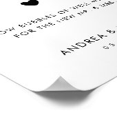 Romantische Herz-Script-Blase abschicken Hochzeits Poster (Ecke)