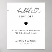 Romantische Herz-Script-Blase abschicken Hochzeits Poster (Vorne)