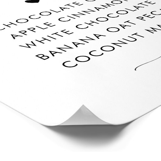 Romantische Herz-Skript-Cookie-Geschmacksrichtunge Poster (Ecke)