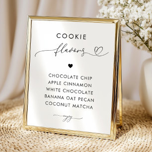 Romantische Herz-Skript-Cookie-Geschmacksrichtunge Poster