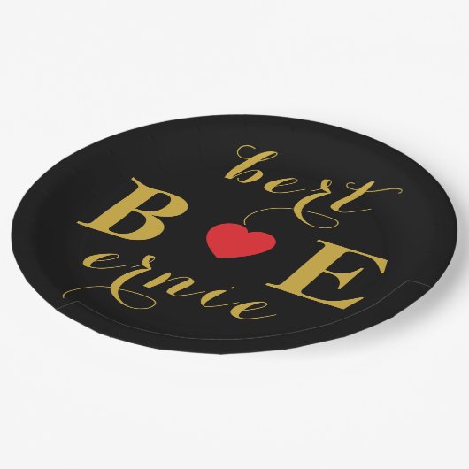 Romantische Herz-Zeichen-Teller fallen in Liebe Pappteller (Schrägansicht)