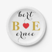 Romantische Herz-Zeichen-Teller fallen in Liebe Pappteller (Vorderseite)