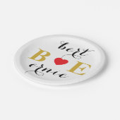 Romantische Herz-Zeichen-Teller fallen in Liebe Pappteller (Schrägansicht)