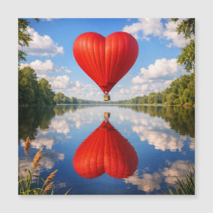Romantische Herzballon Reflexionsillustration Magnetkarte