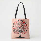 Romantische Herzbaum-Wasserfarben-Illustration Tasche (Vorderseite)
